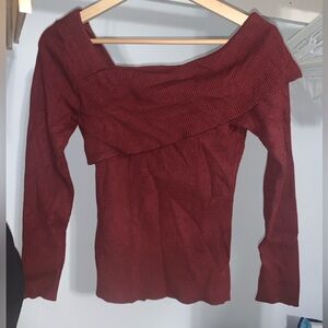 Red Asymmetrical Sweater - Women’s